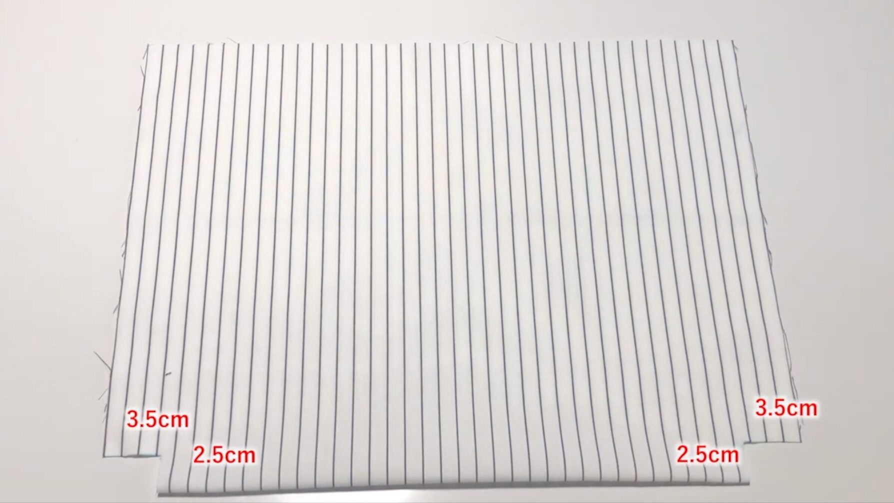 切り替えレッスンバッグ裏地カット寸法